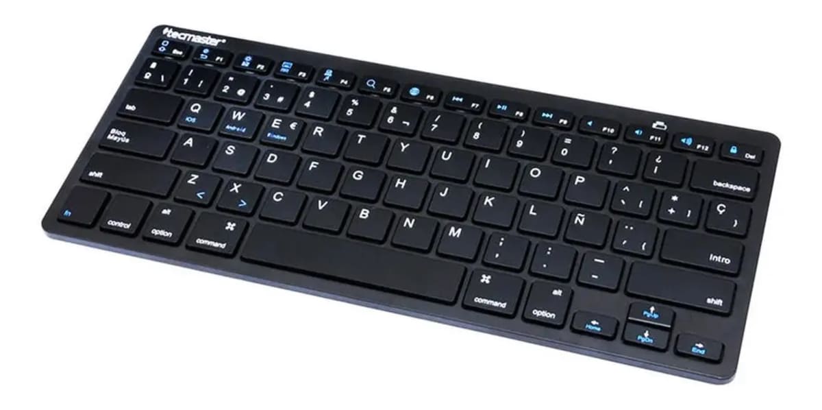 Mini Teclado Bluetooth Tecmaster Negro Español Latinoamérica