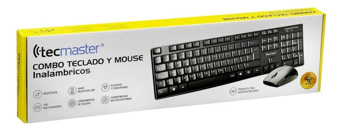 Kit Teclado Y Mouse Inalambrico Tecmaster Multimedia 100512 Color del teclado Negro