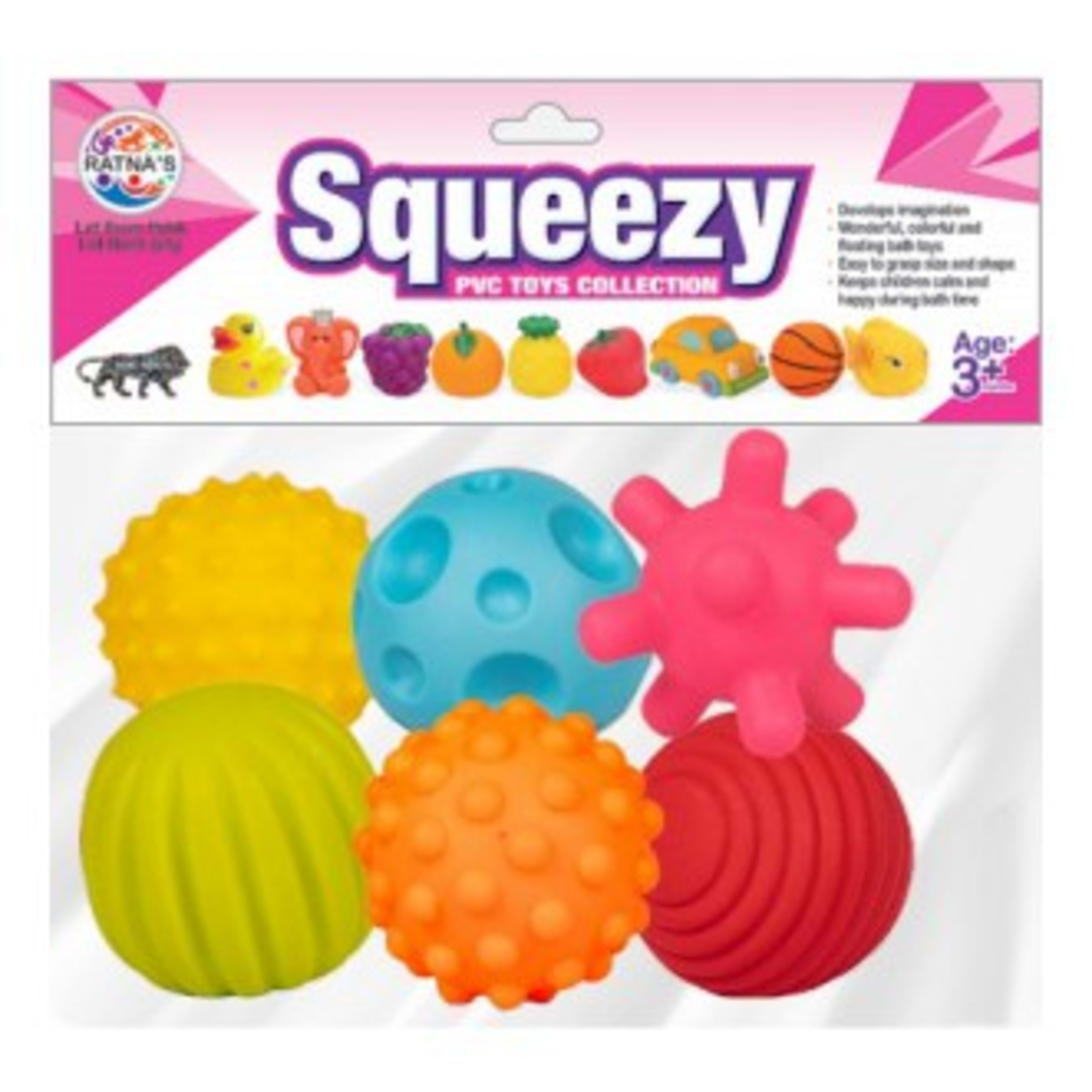 Squeezy Textured Balls (Pack of 6) product view 1