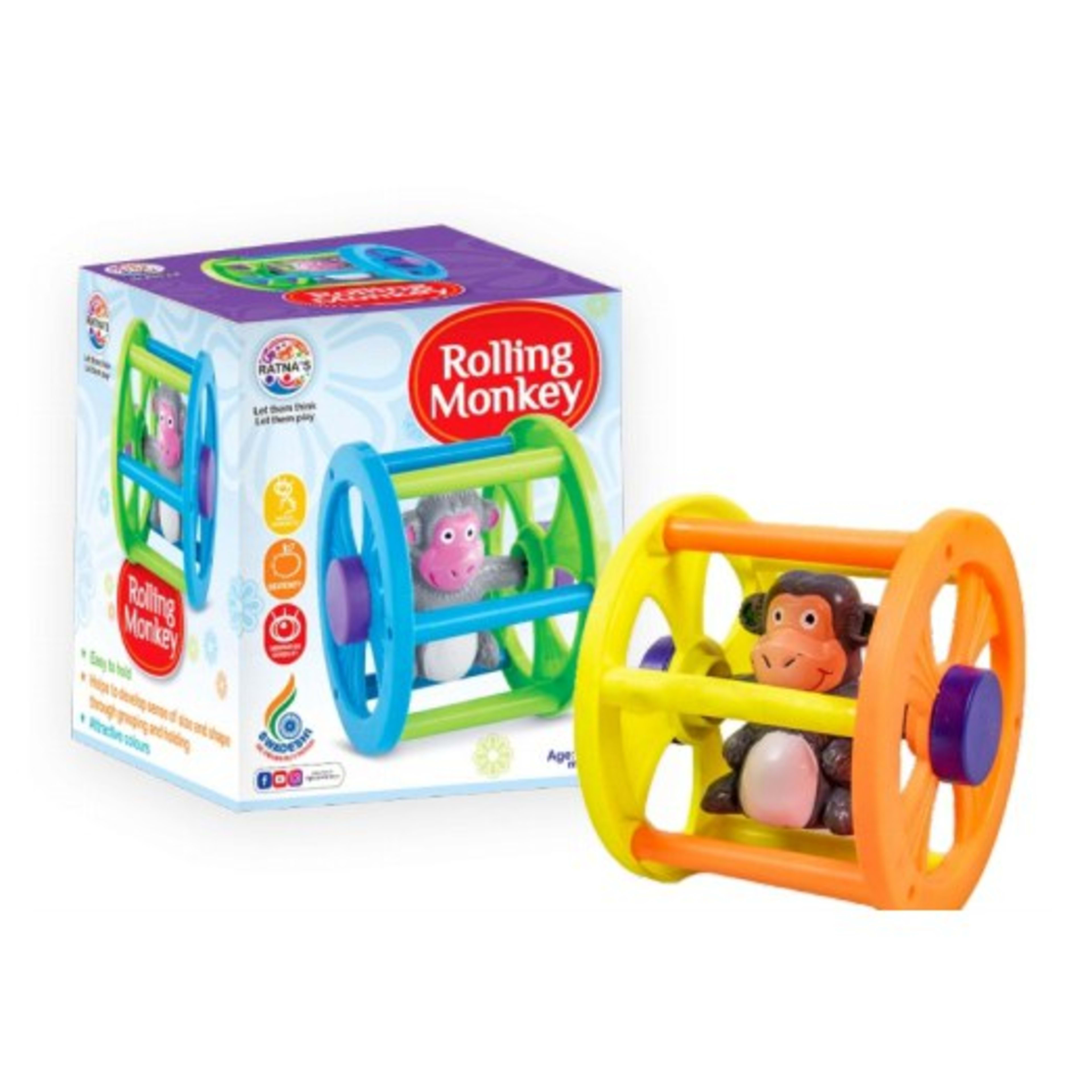 Rolling Monkey Baby Toy product view 1