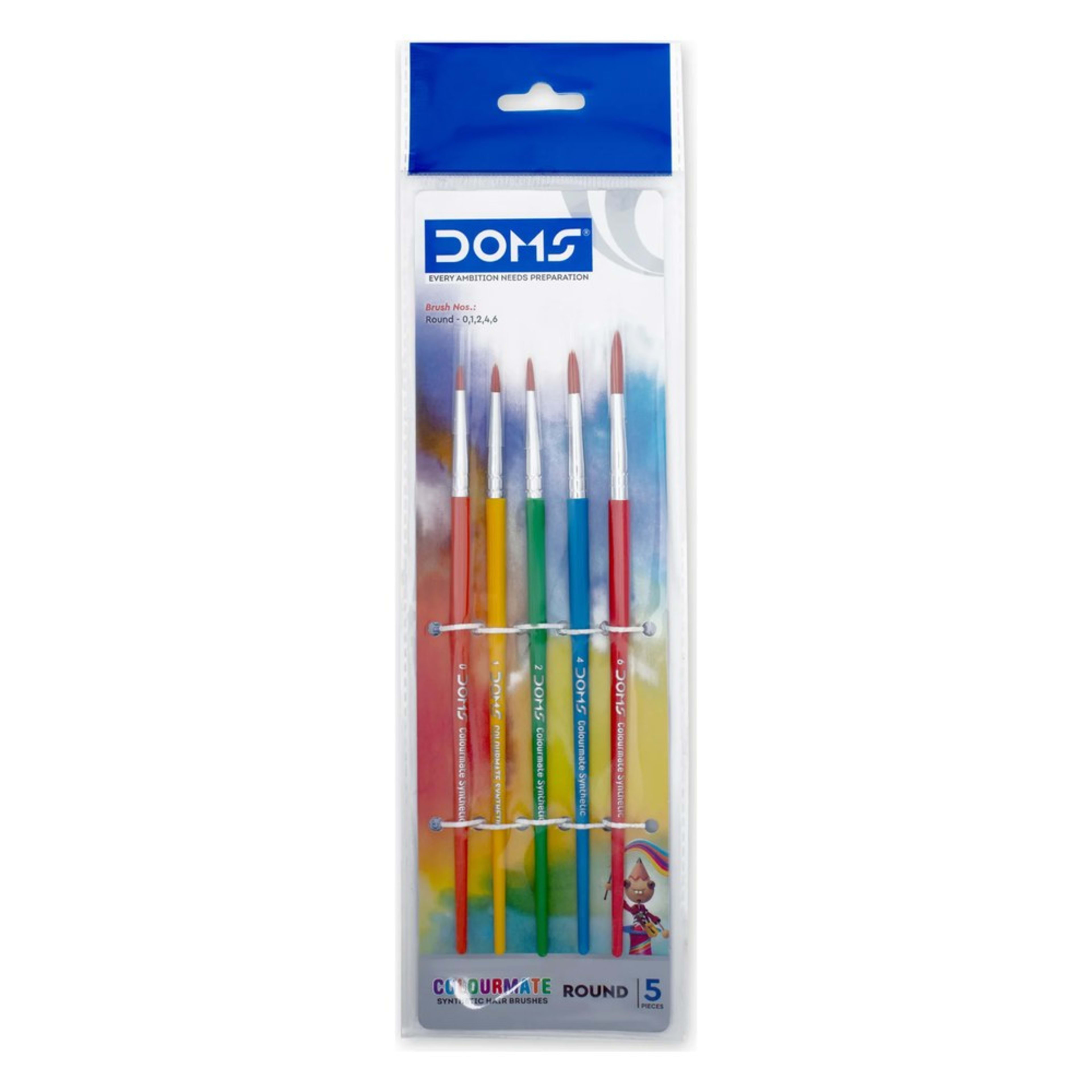 DOMS Colourmate Round Brushes, Set of 5 product view 1