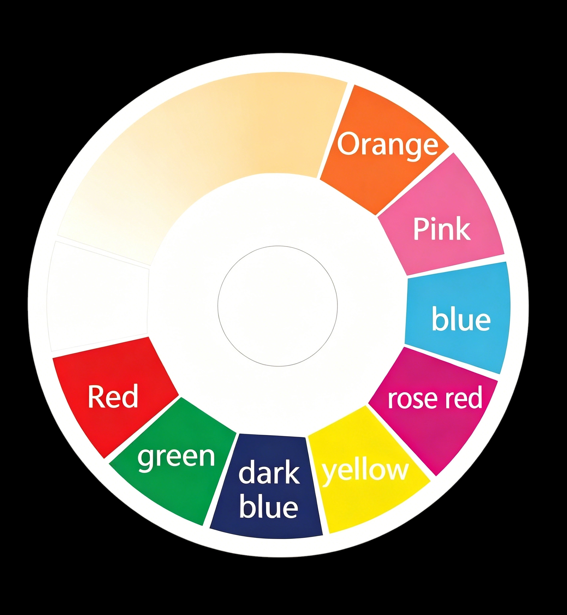 GM-L ALED BSW 600 CMY IP Moving Head (IP65) — color wheel showing discrete colors plus CTO gradient