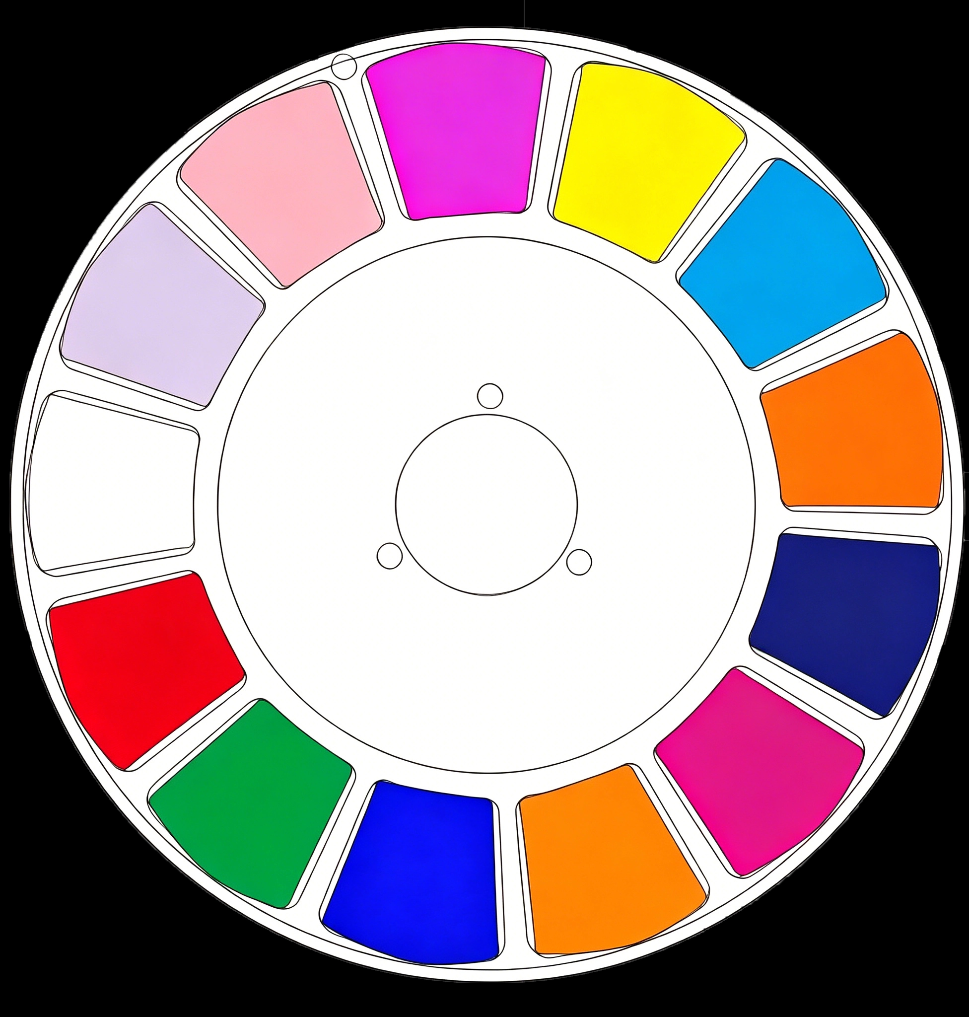GML ALED BEAM 300 — color wheel showing discrete colors plus CTO gradient