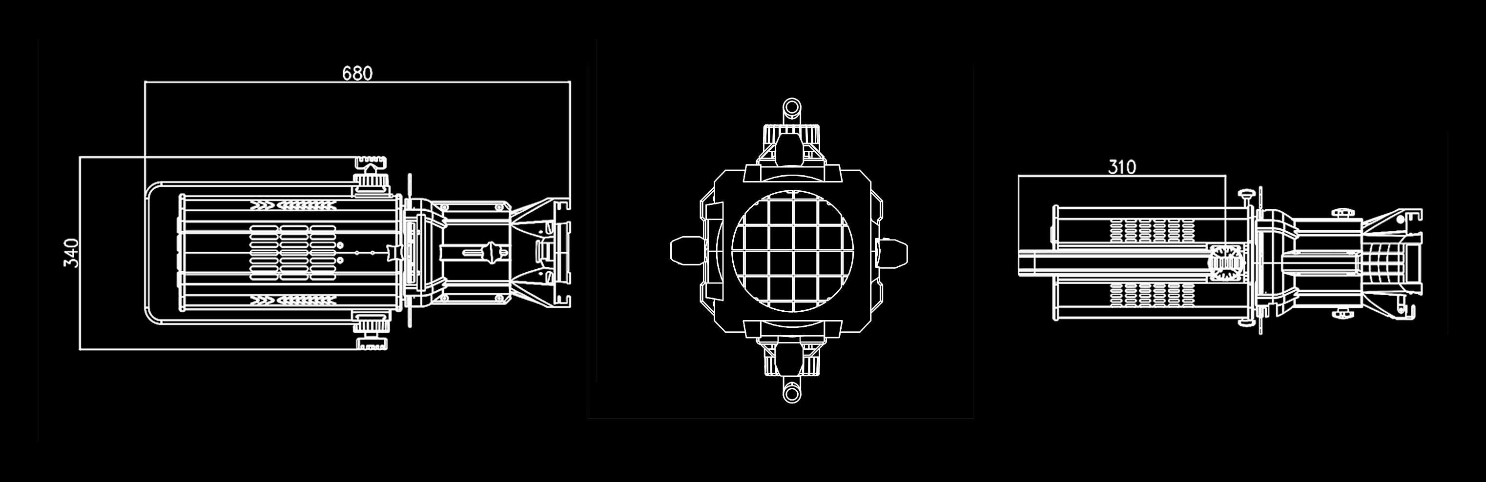 GML LED PROFILE IP All-Weather LED Profile Spotlight dimensions scheme