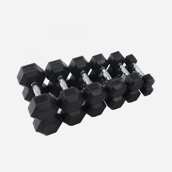 Rubber Hex Dumbbell-2.5kg to 50 Kg set