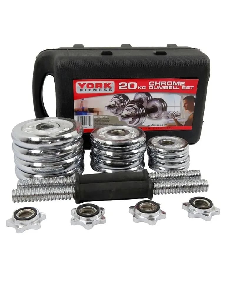 York Fitness Adjustable Chrome Dumbbell Set