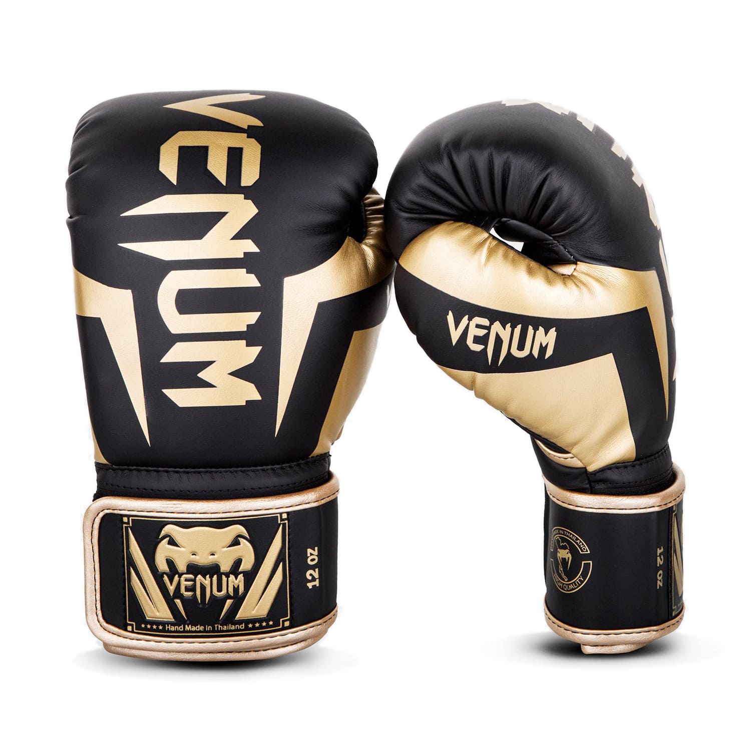 Venum Elite Boxing Glove, Black/Gold, 10 Oz