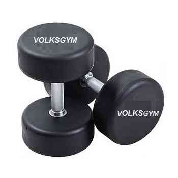 Volksgym Round Rubber Dumbbells Set, 2.5kg to 25kg Pair