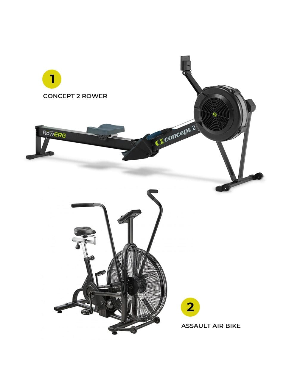 concept 2 rower vs assault bike