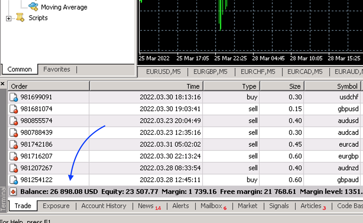 Account Balance in MT4