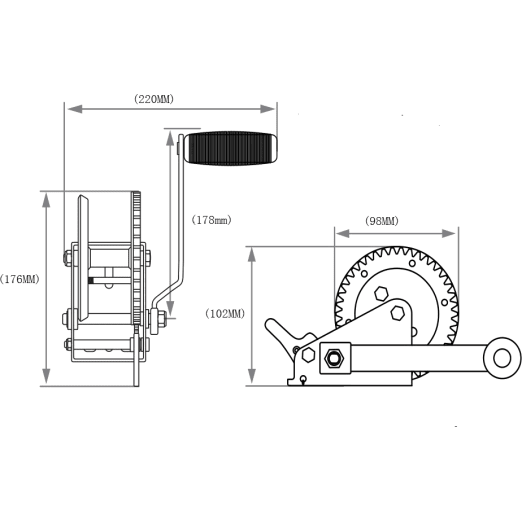 Gurtbandwinde für 270kg mit 5m Gurtbandwinde für 270kg mit 5m