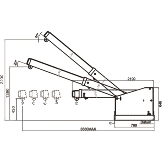 Staplerkran mit Teleskoplastarm 1905 mm Staplerkran mit Teleskoplastarm 1905 mm