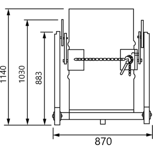 Dreirad-Fasskarre für 200l Fässer - Kipp- & drehbar bis 300 kg Dreirad-Fasskarre für 200l Fässer - Kipp- & drehbar bis 300 kg