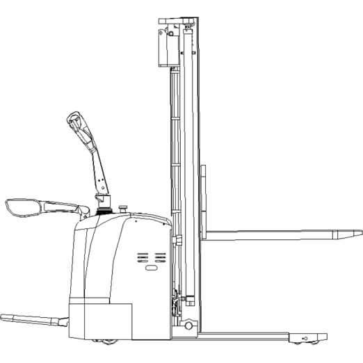 Elektro-Hochhubwagen mit Fahrerstand 4500 mm für 1500 kg Elektro-Hochhubwagen mit Fahrerstand 4500 mm für 1500 kg