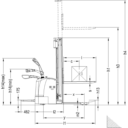 Elektro-Hochhubwagen mit Fahrerstand 4500 mm für 1500 kg Elektro-Hochhubwagen mit Fahrerstand 4500 mm für 1500 kg