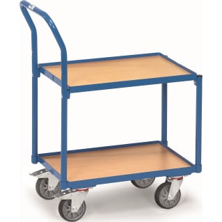 Fetra Etagenroller mit Rohrschiebebügel 2 Etagen mit Rand, Ladefl. 605 x 405 mm