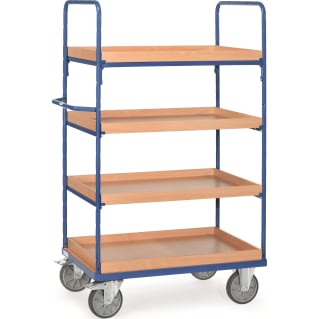 Fetra Etagenwagen mit Kästen - Kapazität 600kg - Höhe 1800mm - 4 Kästen