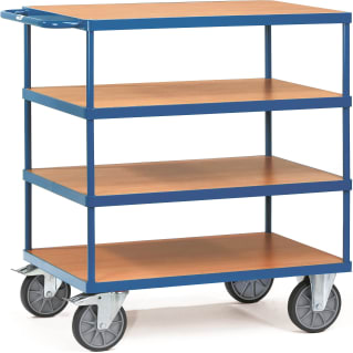 Fetra Tischwagen mit Holzböden - Kapazität 600kg - 4 Böden