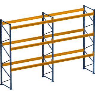 Palettenregal - 5.50 m Höhe - 4.80 m Länge - 3 Ebene/n - für 20 Stellplätze