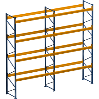 Palettenregal - 5.50 m Höhe - 4.80 m Länge - 4 Ebene/n - für 25 Stellplätze