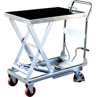 Edelstahl Hubtischwagen - Scherenhubtisch - Tragkraft 100 kg - Hubhöhe: 1220 mm