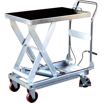 Edelstahl Hubtischwagen - Scherenhubtisch - Tragkraft 450 kg - Hubhöhe: 890 mm