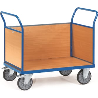 Fetra Dreiwandwagen mit Holzwänden - Kapazität 600 kg