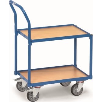 Fetra Etagenroller mit Rohrschiebebügel 2 Etagen mit Rand, Ladefl. 605 x 405 mm