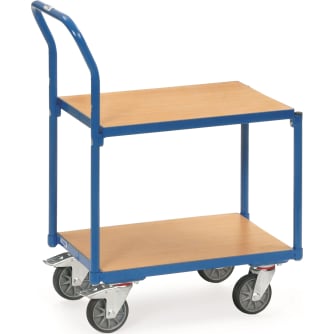 Fetra Etagenroller mit Rohrschiebebügel 2 Etagen bündig, Ladefläche 605 x 405 mm