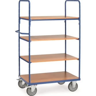 Fetra Etagenwagen mit Böden - Kapazität 600kg - Höhe 1800mm - 4 Holzböden