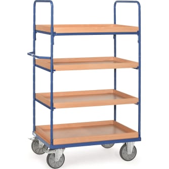 Fetra Etagenwagen mit Kästen - Kapazität 600kg - Höhe 1800mm - 4 Kästen