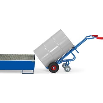Fetra Fasskarre - Kapazität 300 kg - 1600 mm hoch - mit Stützrädern