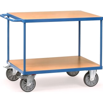 Fetra Tischwagen mit Holzböden - Kapazität 600kg - 2 Böden