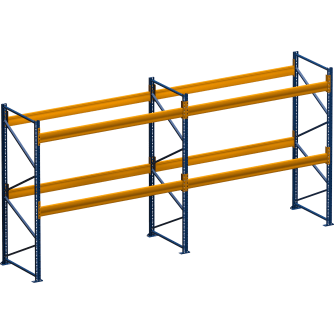 Palettenregal - 5.50 m Höhe - 4.80 m Länge - 2 Ebene/n - für 15 Stellplätze