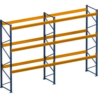 Palettenregal - 5.50 m Höhe - 4.80 m Länge - 3 Ebene/n - für 20 Stellplätze