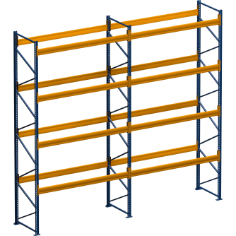 Palettenregal - 5.50 m Höhe - 4.80 m Länge - 4 Ebene/n - für 25 Stellplätze