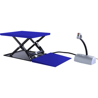 Flacher Scherenhubtisch TABLE-LOW mit Auffahrrampe