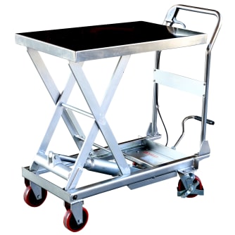 Edelstahl Hubtischwagen - Scherenhubtisch - Tragkraft 250 kg - Hubhöhe: 890 mm