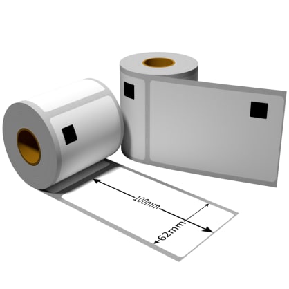 Label für Brother DK11202 62 x 100 mm 300 Label mit wiederverwendbarer Wechselhalterung