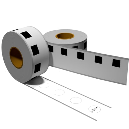 Label kompat. zu Brother DK11219 12mm Durchmesser mit wiederverwendbarer Wechselhalterung