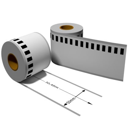 Label kompat. zu Brother DK22223 50mm x 30,48m mit wiederverwendbarer Wechselhalterung