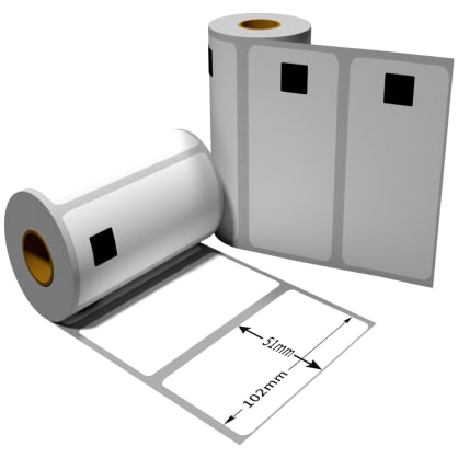 Label kompat. zu Brother DK11240 102 x 51mm mit wiederverwendbarer Wechselhalterung