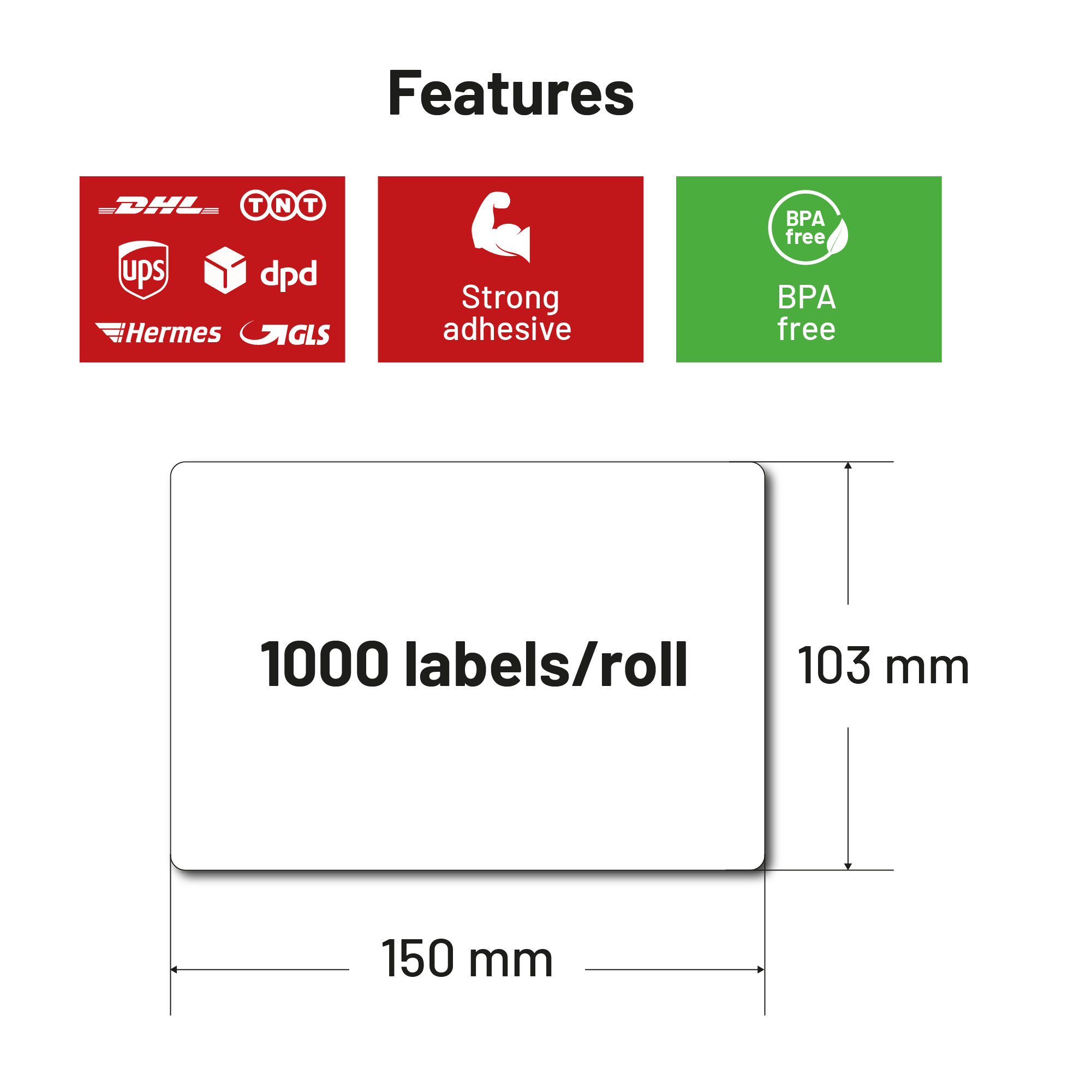 Versandetiketten Premium | Thermo 250 - 1000 Labels pro Rolle | 1 - 3 Zoll - Bild 15 von 19