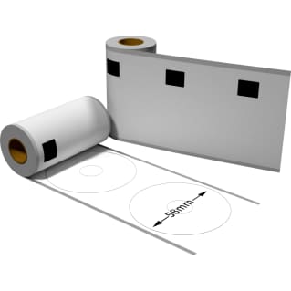 Label kompat. zu Brother DK11207 58mm Durchmesser mit 1x wiederverwendbarer Wechselhalterung