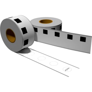 Label kompat. zu Brother DK11219 12mm Durchmesser mit 1x wiederverwendbarer Wechselhalterung
