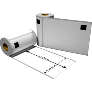 Label kompat. zu Brother DK11241 102 x 152mm mit 1x wiederverwendbarer Wechselhalterung
