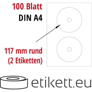Selbstklebende Laseretiketten DIN A4 Blatt - 2 Stück Etiketten pro Blatt