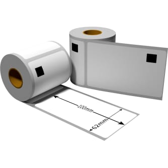 Label für Brother DK11202 62 x 100 mm 300 Label mit 1x wiederverwendbarer Wechselhalterung