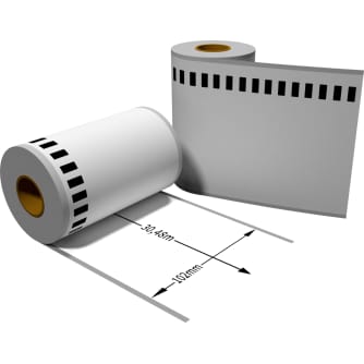 Label für Brother DK22243 102 mm x 30,48 m endlos mit 1x wiederverwendbarer Wechselhalterung