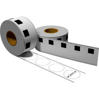 Label kompat. zu Brother DK11218 24mm Durchmesser mit 1x wiederverwendbarer Wechselhalterung